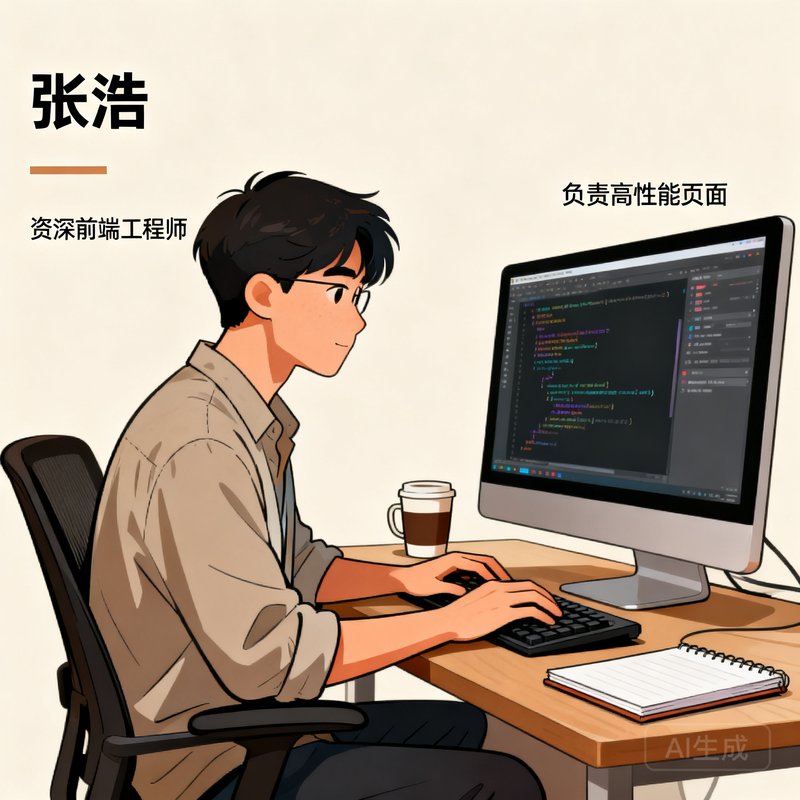 张浩,资深前端工程师,负责高性能页面